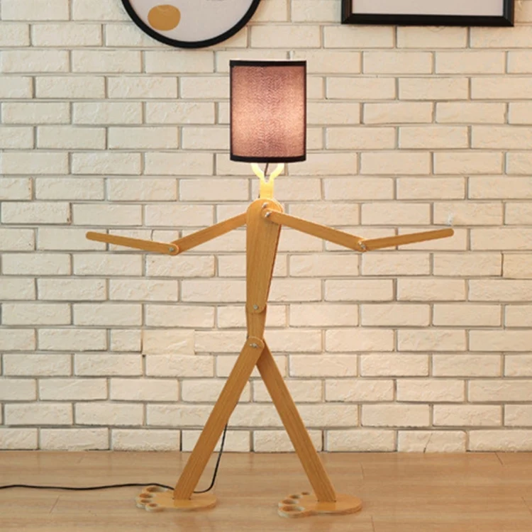 DIY Assembly Home Lighting Wooden Floor Lamp