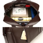 Large Capacity PU Leather Business Travel Bag Sports Gym Travel Handbag - Image 9