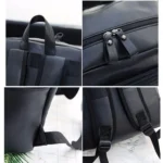 Wide Strap Casual PU Leather Double-shoulder Bag Messenger Bag for Men - Image 6