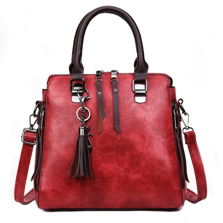 ZY13113244R_1.webp Casual PU Shoulder Bag Ladies Handbag Messenger Bag with Tassel and Cat Pendant - Image 2