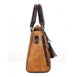 Casual PU Shoulder Bag Ladies Handbag Messenger Bag with Tassel and Cat Pendant - Image 3