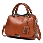 Casual PU Shoulder Bag Ladies Handbag Messenger Bag with Rivet - Image 2