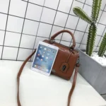 Casual PU Shoulder Bag Ladies Handbag Messenger Bag with Rivet - Image 5