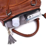 Casual PU Shoulder Bag Ladies Handbag Messenger Bag with Rivet - Image 7