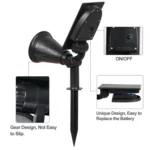Solar Lights 2-in-1 Waterproof 4 LED Solar Spotlight Adjustable Wall Light Landscape Light Security Lighting - Image 4