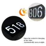 0.36W Solar Powered Wall Mount 6 LEDs Lighting Doorplate Lamp House Number Porch Lights with Solar Pannel(1) - Image 8
