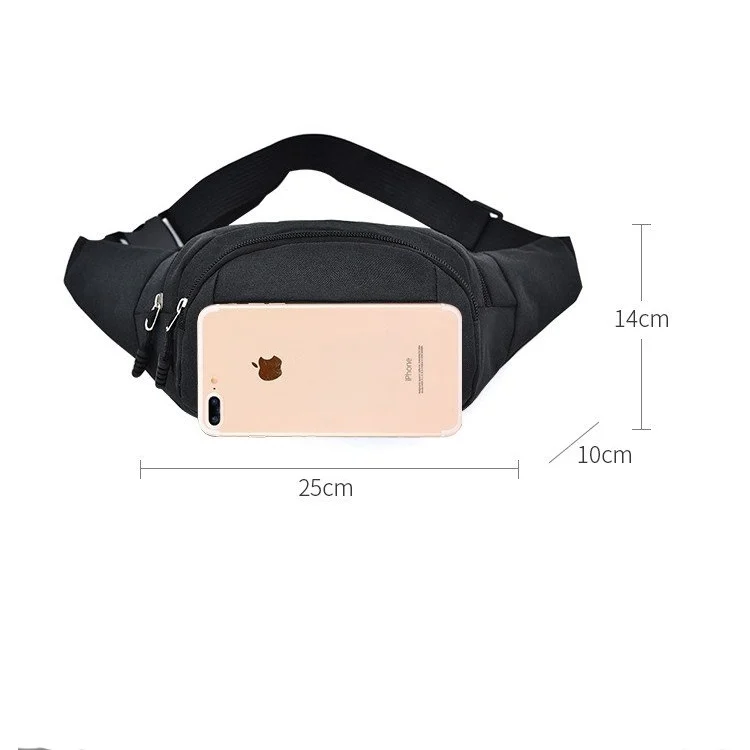 ZY14280008B_3.webp Pure Color Multi-function Pockets Waterproof Chest Bag Waist Sports Bag - Image 4