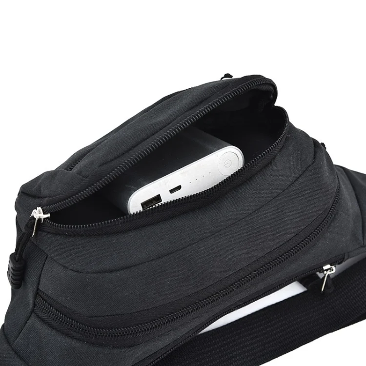 ZY14280008B_4.webp Pure Color Multi-function Pockets Waterproof Chest Bag Waist Sports Bag - Image 5