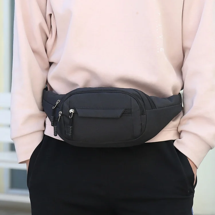 ZY14280008B_6.webp Pure Color Multi-function Pockets Waterproof Chest Bag Waist Sports Bag - Image 7
