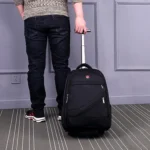 18 inch Pull Rod Double Shoulders School Bag Book Backpack Business Travel Box Bag