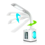 10W Touch Control 3-speed Adjustment Light DimmableEye Protection Table Lamp Coloured Night Light with Pen Holder & Alarm Clock - Image 3