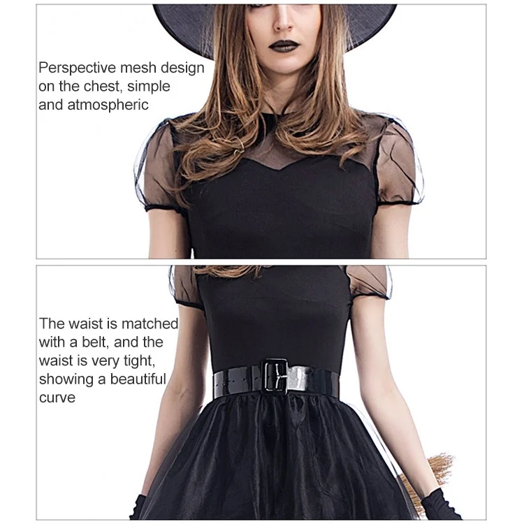 ZY45934296AA_4.webp Cosplay Costume Black Gauze Witch Costume Temperament Night Ghost Game Costume - Image 5