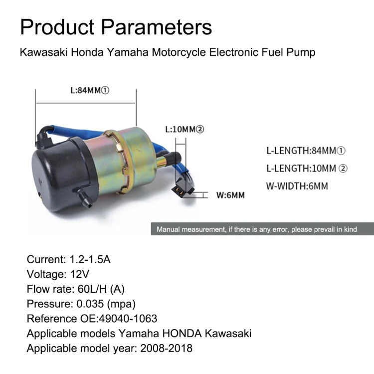 ZY6376498_5.webp For Kawasaki & Yamaha & Honda Electronic Fuel Pump Motorcycle EFI Fuel Pump A0966 - Image 6