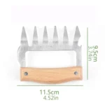 2 PCS Bear Claw Shaped stainless steel Barbecue Fork Chicken Shredded Wooden Handle  Anti-skid Creative Kitchen Fork Claw Meat Claw Splitter with - Image 4