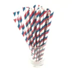 2 Packs / 50pcs Degradable Color Environmental Protection Striped Paper Straw Disposable Kraft Paper Straw - Image 2