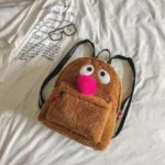 Plush Cute Bird Handbag Double Shoulder Bag Girl Backpack - Image 3