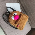 Plush Cute Bird Handbag Double Shoulder Bag Girl Backpack - Image 4
