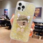Starry Sequin Diamond Cat Ears Mirror Epoxy TPU Phone Case