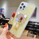 Starry Sequin Diamond Cat Ears Mirror Epoxy TPU Phone Case - Image 4