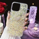 Starry Sequin Diamond Heart Epoxy TPU Phone Case - Image 2
