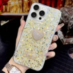 Starry Sequin Diamond Heart Epoxy TPU Phone Case - Image 4