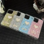 Starry Sequin Diamond Heart Epoxy TPU Phone Case - Image 7