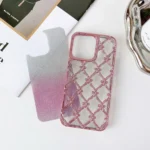 Star Flower Electroplated TPU Phone Case with Gradient Glitter Paper - Image 2