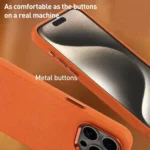 Metal Lens Frame Leather Full Coverage Shockproof Phone Case - Image 6