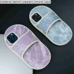 Creative Denim Slipper Design TPU Phone Case - Image 2