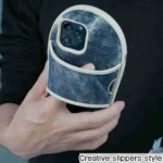 Creative Denim Slipper Design TPU Phone Case - Image 5