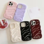 Solid Color Waves PC Hybrid TPU Phone Case - Image 3