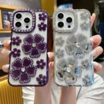 Electroplating Flower Diamond TPU Phone Case - Image 3