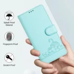 Cat Rat Embossed Pattern RFID PU Phone Case with Wrist Strap - Image 6