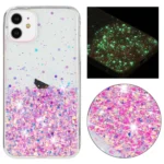 Transparent Frame Noctilucent Glitter Powder TPU Phone Case