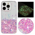 Transparent Frame Noctilucent Glitter Powder TPU Phone Case