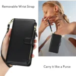 Wristband Holder Zipper Purse RFID Leather Phone Case - Image 8