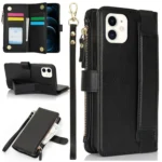 Wristband Holder Zipper Purse RFID Leather Phone Case