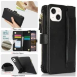 Wristband Holder Zipper Purse RFID Leather Phone Case - Image 7