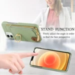 Litchi Leather Oil Edge Ring Zipper Wallet Back Phone Case - Image 5