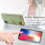 Litchi Leather Oil Edge Ring Zipper Wallet Back Phone Case - Image 5