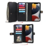 Multi-functional Zipper Wallet Leather Phone Case - Image 6
