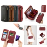 Crossbody Multi-functional Zipper Wallet Leather Phone Case - Image 6