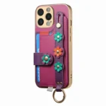Stereoscopic Flowers Wristband Card Bag Phone Case - Image 2