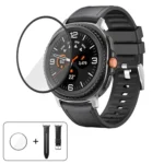 Silicone Leather Skin Watch Band with 3D Curved Film, For Samsung Galaxy Watch8 Classic 46mm, For Samsung Galaxy Watch8 44mm, For Samsung Galaxy Watch8 40mm