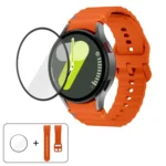 Wave Stitching Silicone Watch Band with 3D Curved Film, For Samsung Galaxy Watch6 Classic 43mm, For Samsung Galaxy Watch5 44mm, For Samsung Galaxy Watch5 Pro 45mm