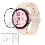 Plain Stitching Silicone Watch Band with 3D Curved Film, For Samsung Galaxy Watch4 Classic 46mm, For Samsung Galaxy Watch4 Classic 42mm